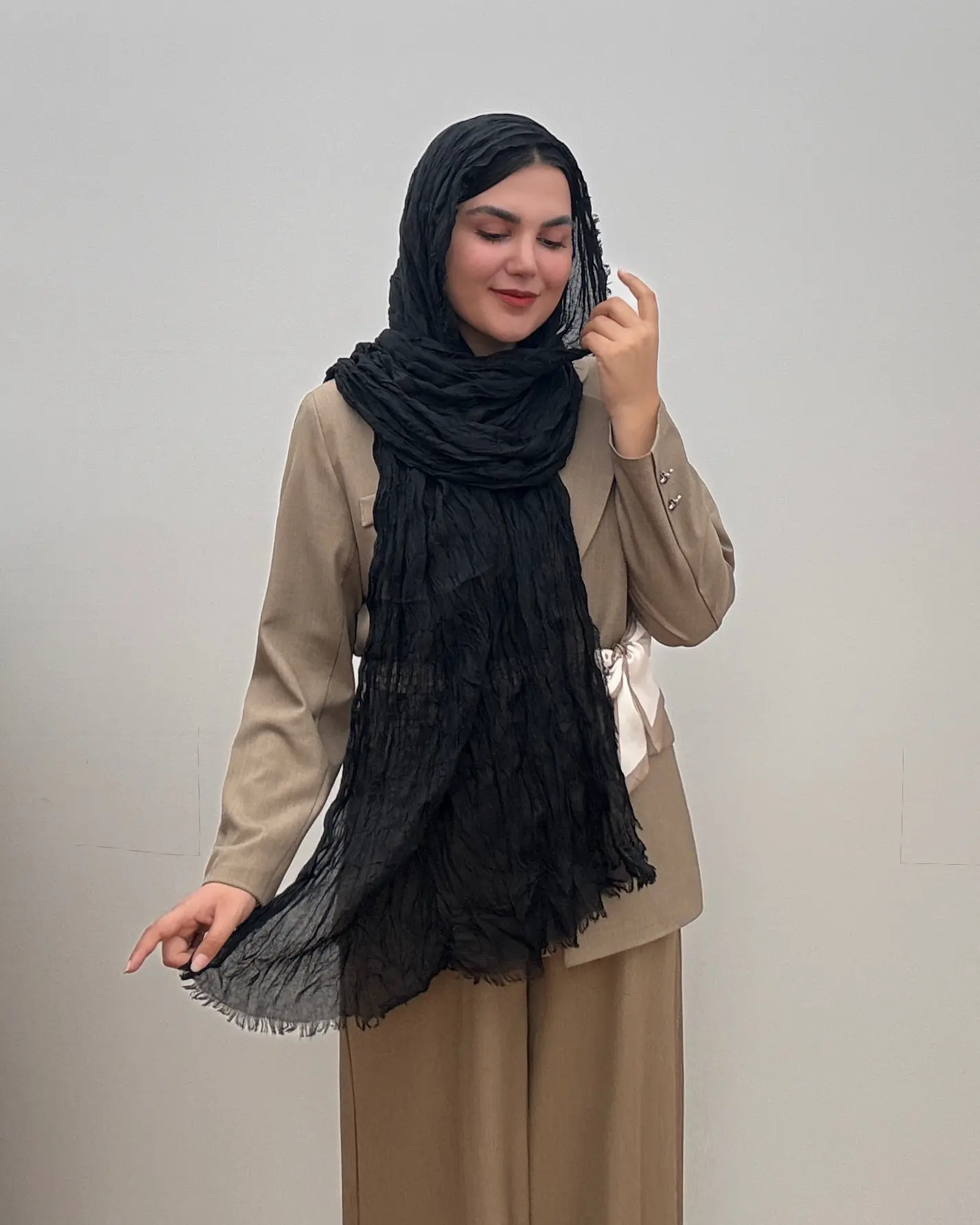 شال نخی دور ریش زارا
